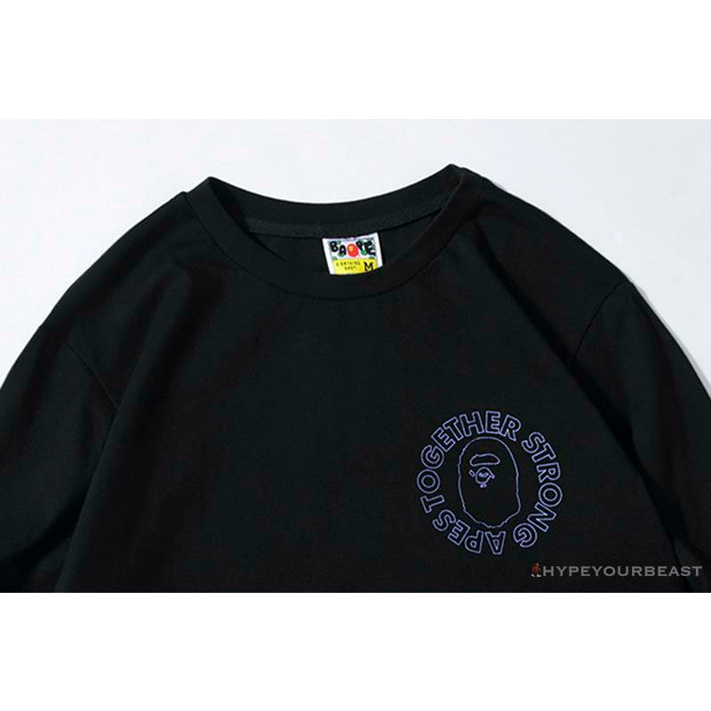 BAPE APES TOGETHER English Alphabet Ape Head Long Sleeve Shirt 'BLACK'