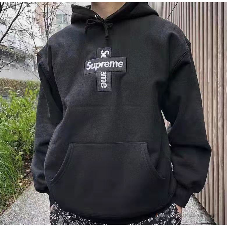 Supreme Cross Box Logo hoodie Black