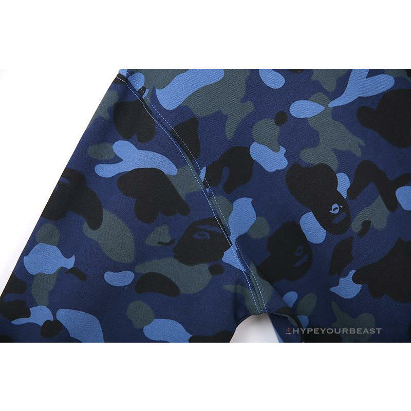 BAPE Classic Ape Head Embroidered Camouflage Long Sleeve Shirt 'BLUE'