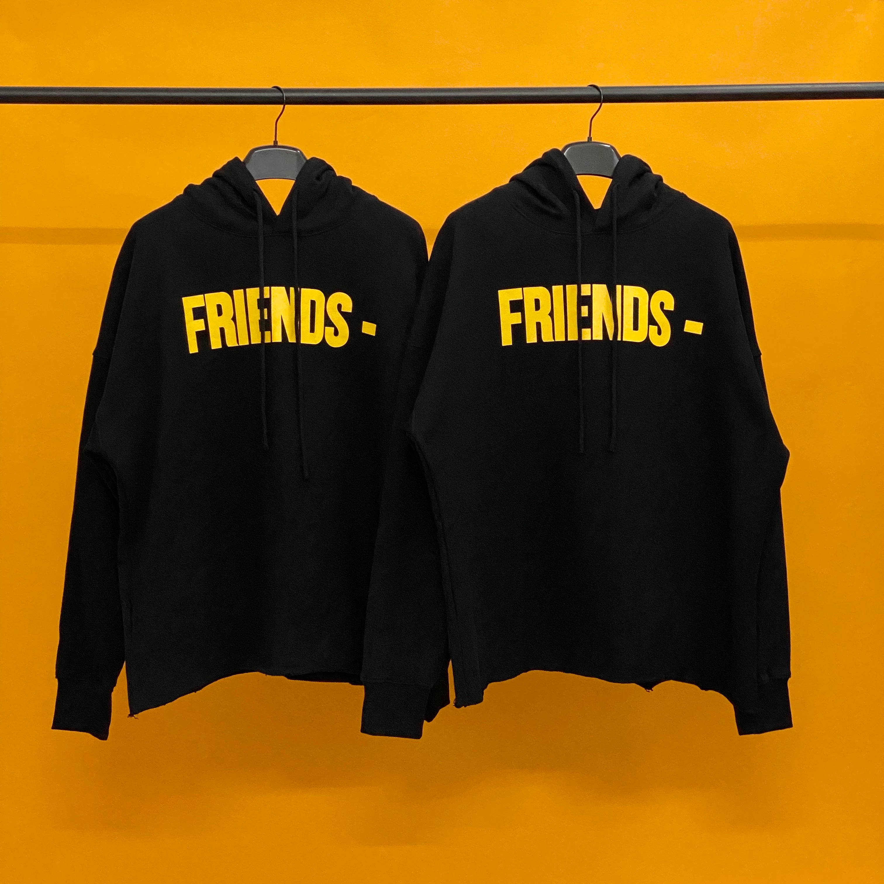 Vlone Yellow and Black Friends Hoodie