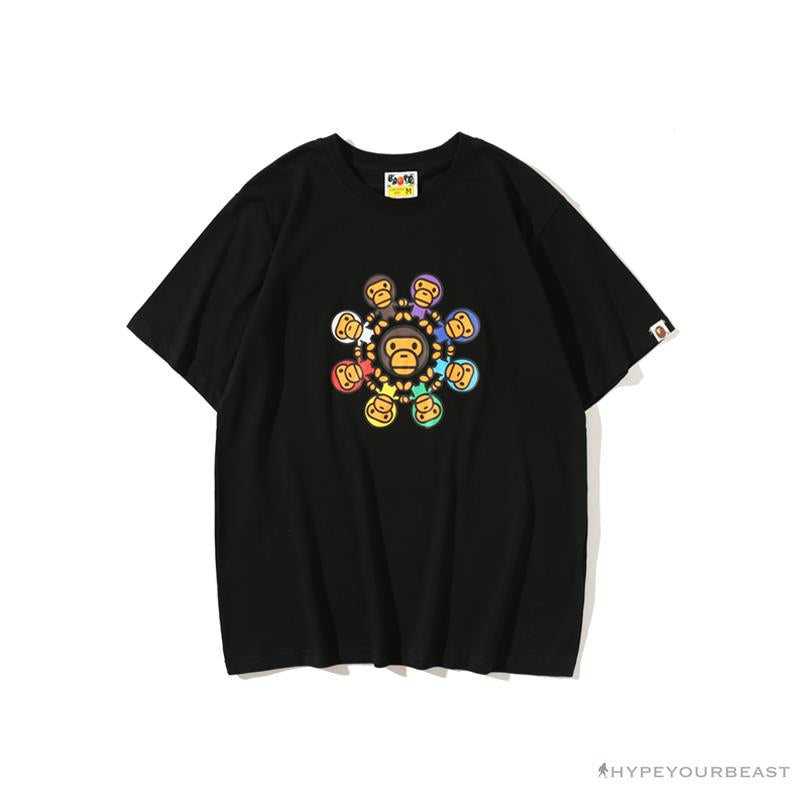 BAPE Baby Milo Ring Colorful Kaleidoscope Tee Shirt 'BLACK'