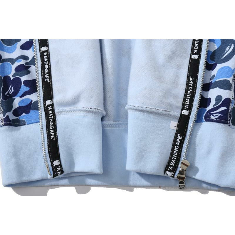 Bape Camo Hoodie Shark Head BLUE