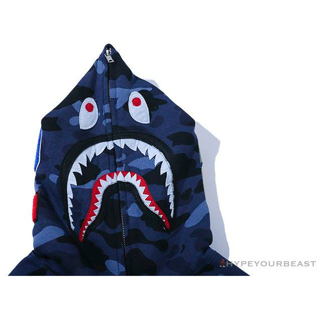 BAPE x PSG Paris Saint-Germain Camouflage Blue Hoodie