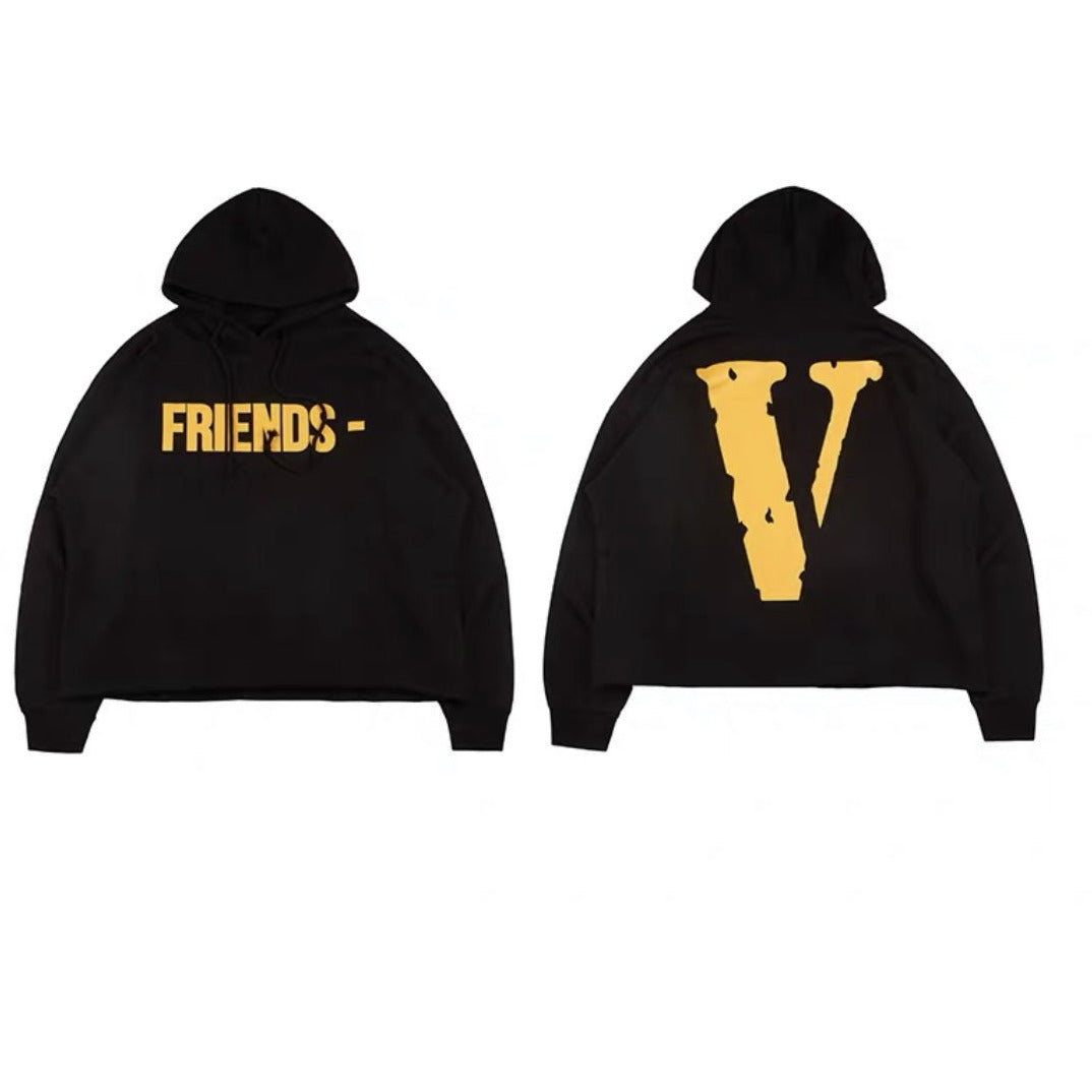 Vlone Yellow and Black Friends Hoodie