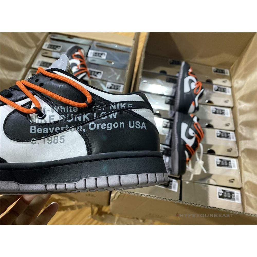 Off White X Nike Dunk Low Black Orange Lace