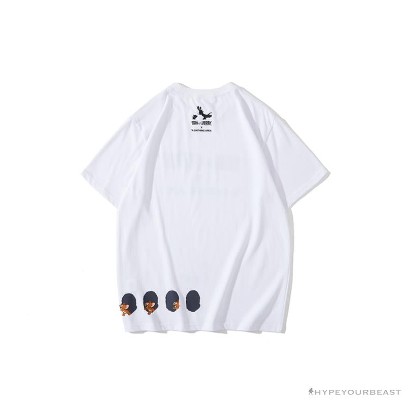 BAPE Little Ape Head Tom and Jerry Chase Tee Shirt 'WHITE'