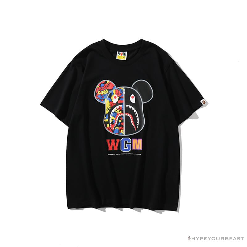 BAPE Violent Bear Color Stitching Tee Shirt 'BLACK'