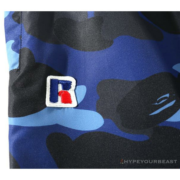 BAPE x RUSSELL ATHLETIC Drawstring Camouflage Pants 'BLUE'