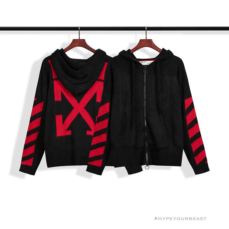 Off White Sweater Black Red