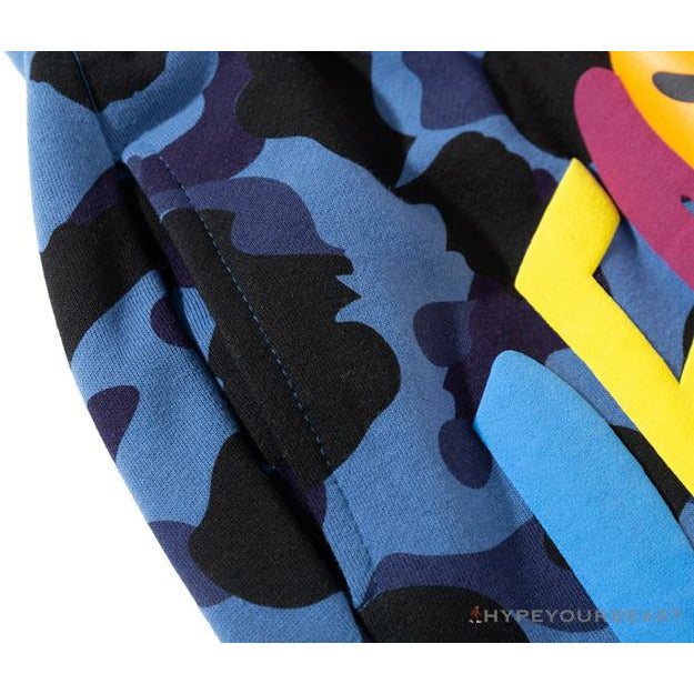 BAPE x READYMADE Tiger Head Foam Camouflage Shorts 'BLUE'