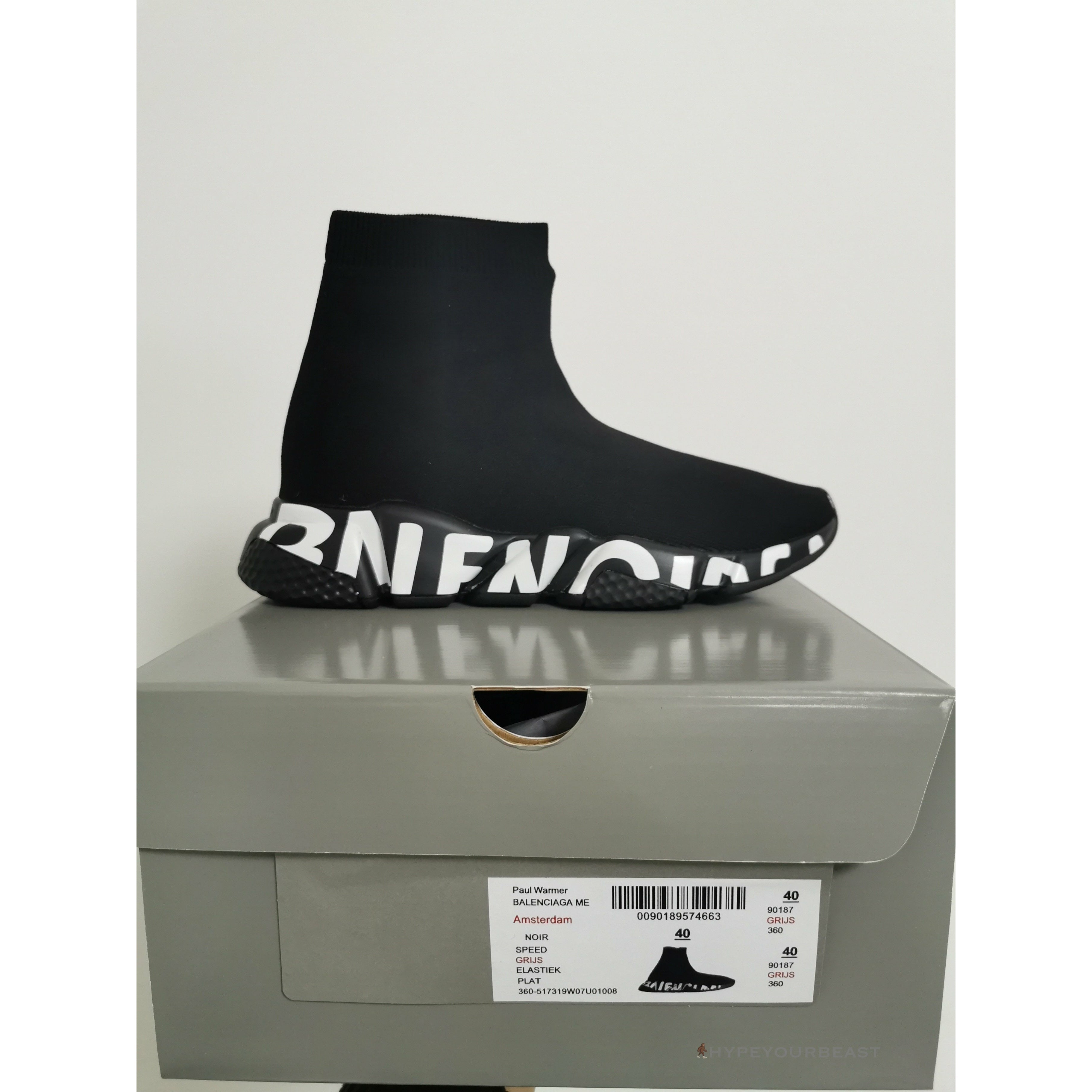 BCG Sock Sneakers Black Black White