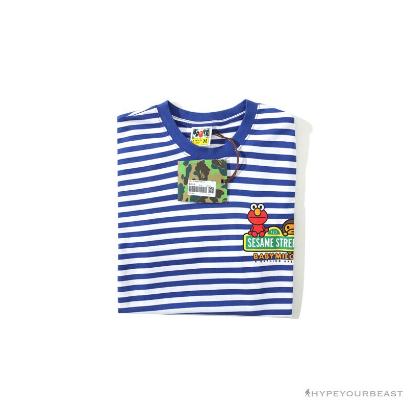 BAPE Baby Milo Sesame Street Striped Tee Shirt 'BLUE'