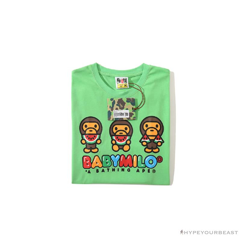 BAPE Baby Milo Watermelon Little Monkey Tee Shirt 'GREEN'
