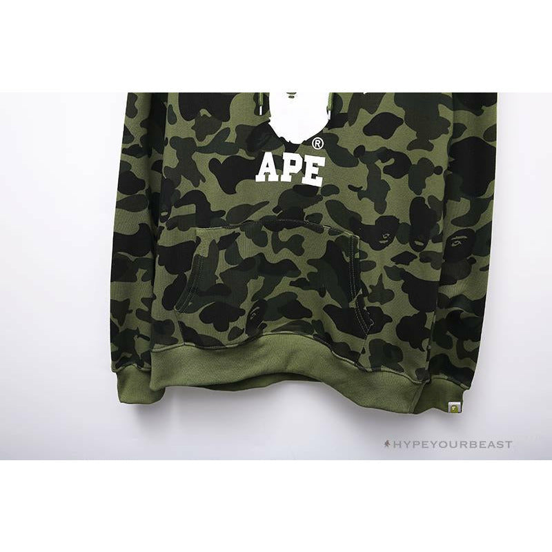 BAPE x Bathing Ape Head Camouflage Hoodie 'GREEN'