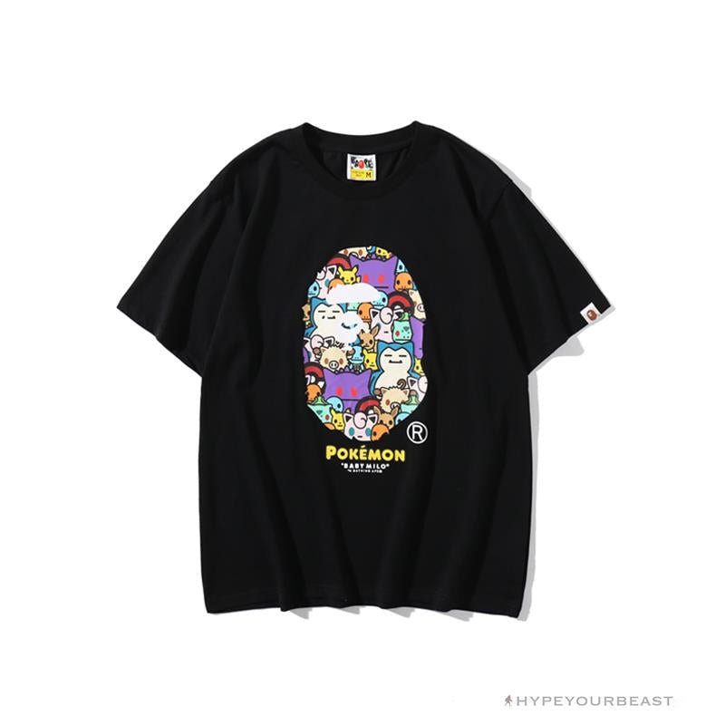 BAPE Pokémon Co-branded Ape Head Tee Shirt 'BLACK'