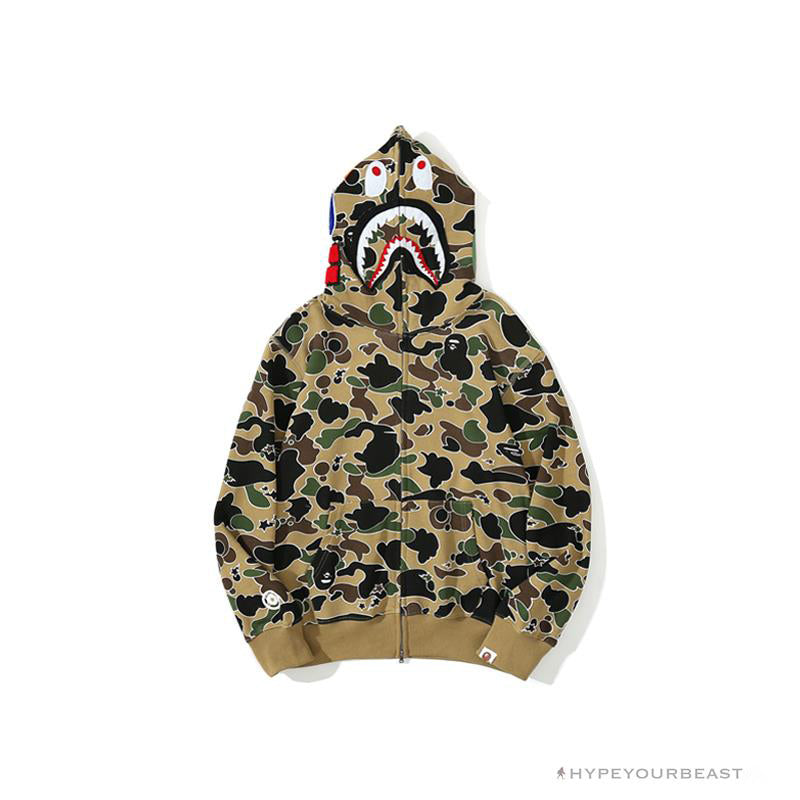 BAPE Shark Head STA Star Camouflage Hoodie 'YELLOW'