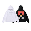 Off White Hoodie Red Orange - Black