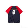 BAPE Japanese Ninja Ape Man Raglan Sleeve Color Block Tee Shirt 'RED'