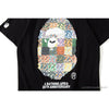 BAPE Ape Man Head 28th Anniversary Camouflage Color Block Tee 'BLACK'