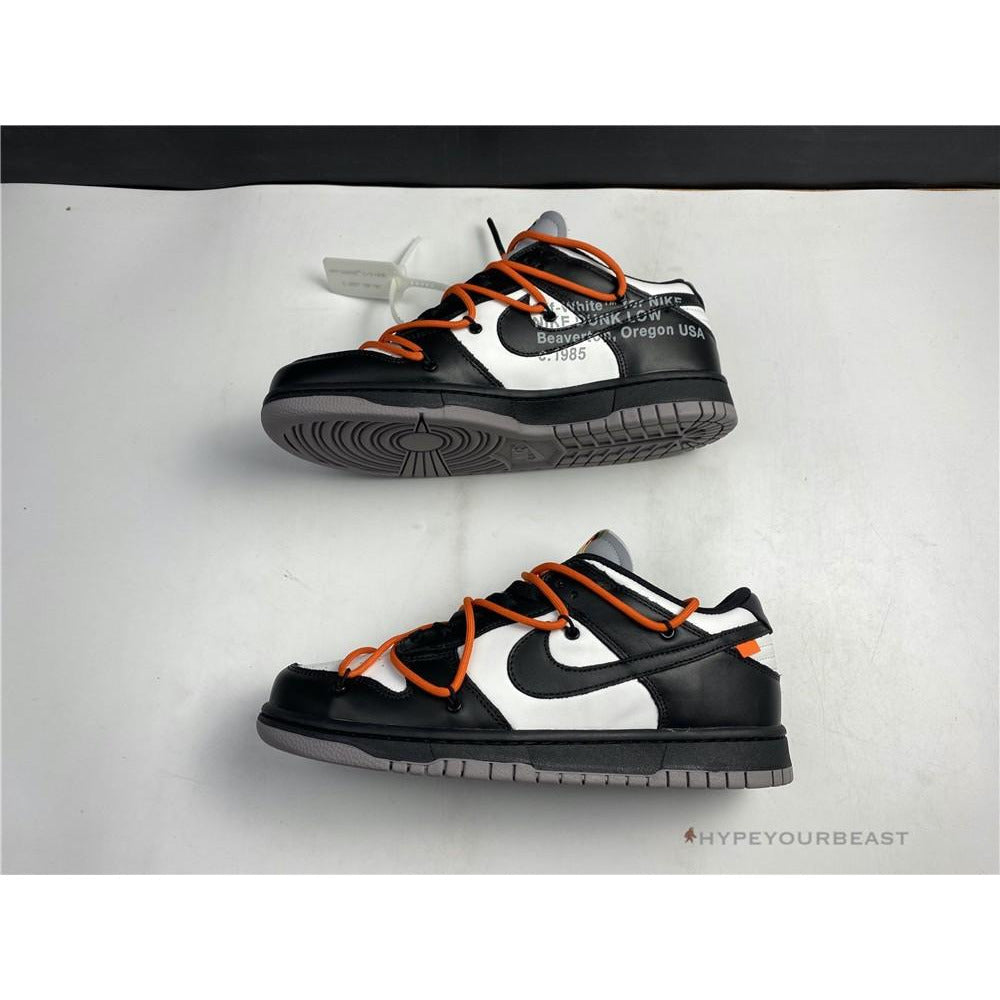 Off White X Nike Dunk Low Black Orange Lace