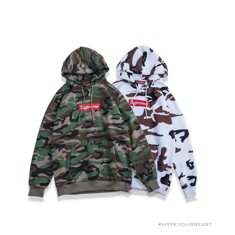 Supreme Camo Hoodie White Camouflage