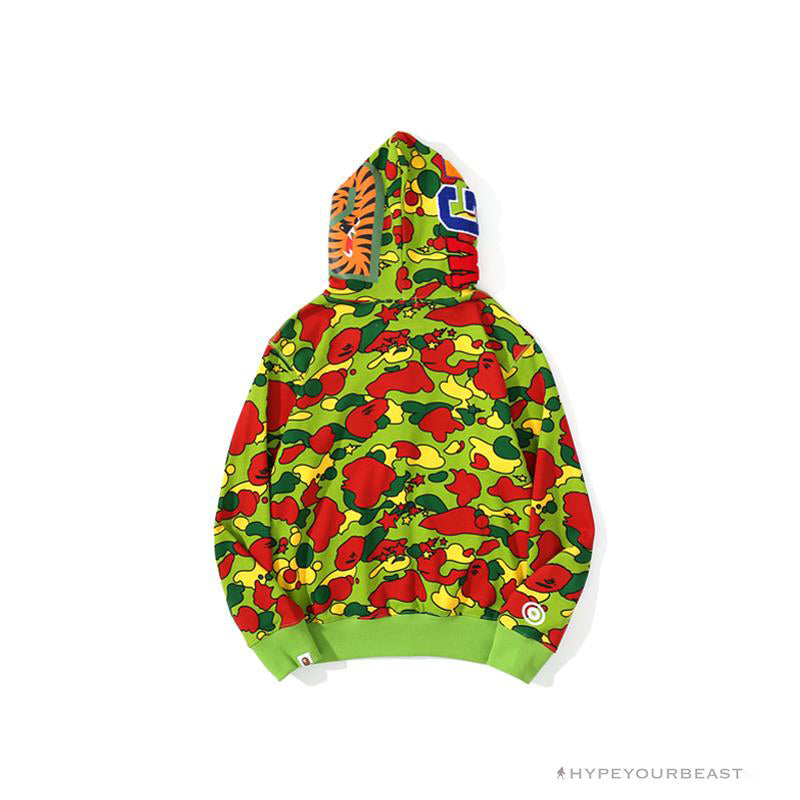 BAPE Shark Head STA Star Camouflage Hoodie 'GREEN'