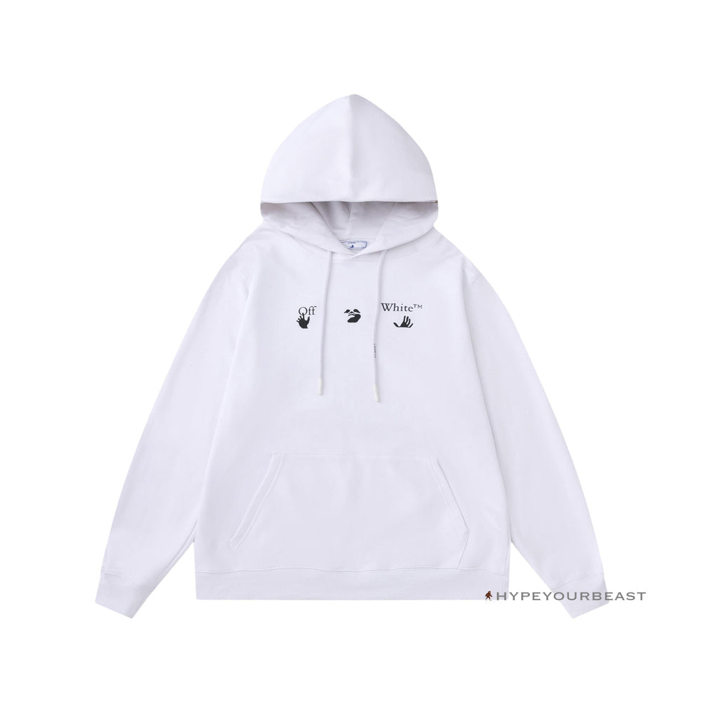 Off White Hoodie Royal - White