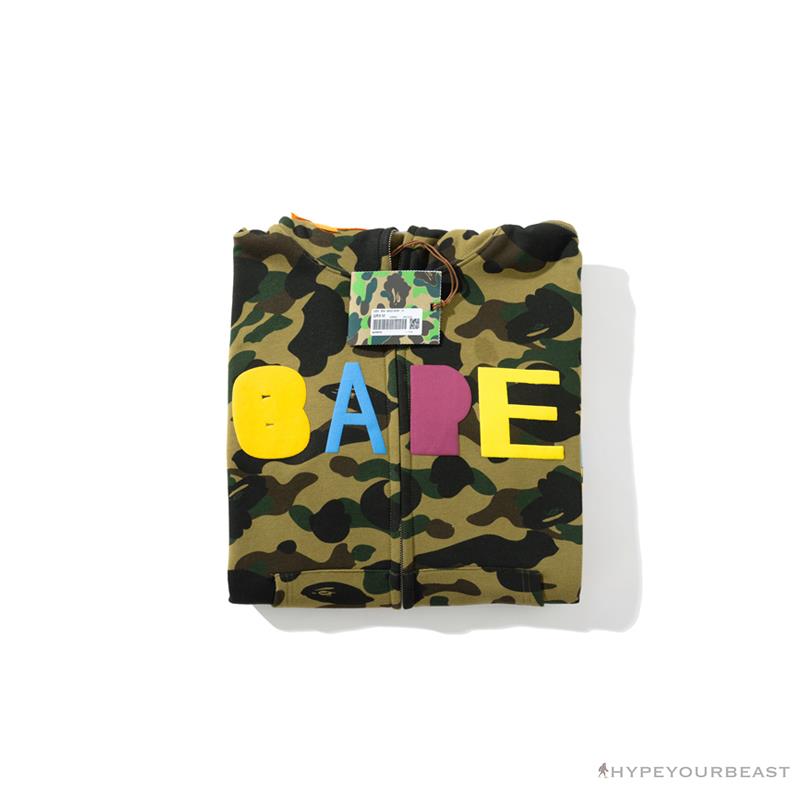 BAPE x Readymade Tiger Head Foam Camouflage Hoodie 'GREEN'