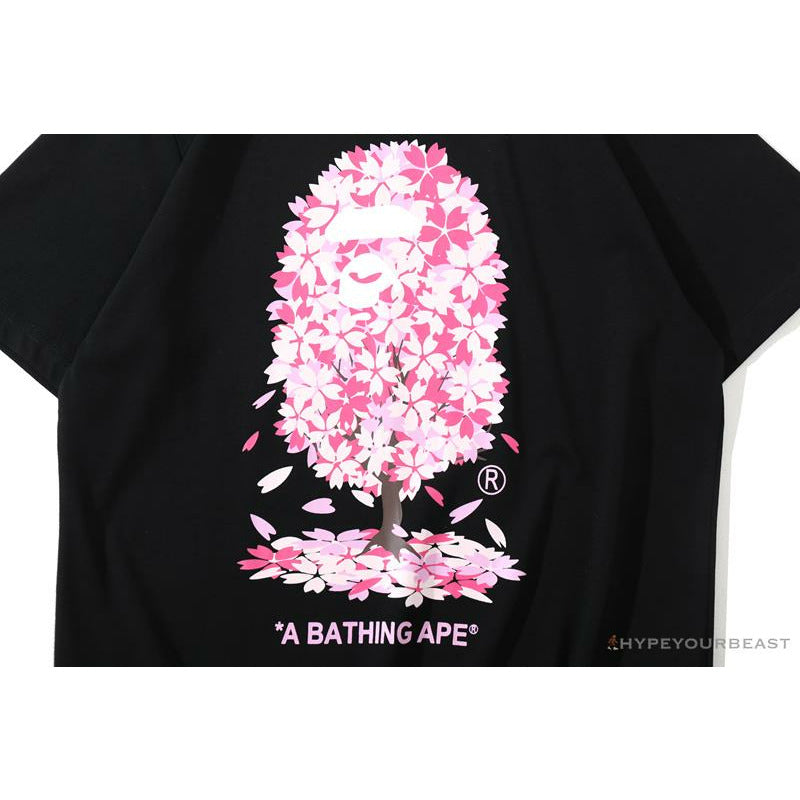 BAPE Japan Limited Edition Pink Cherry Tree Tee Shirt 'BLACK'