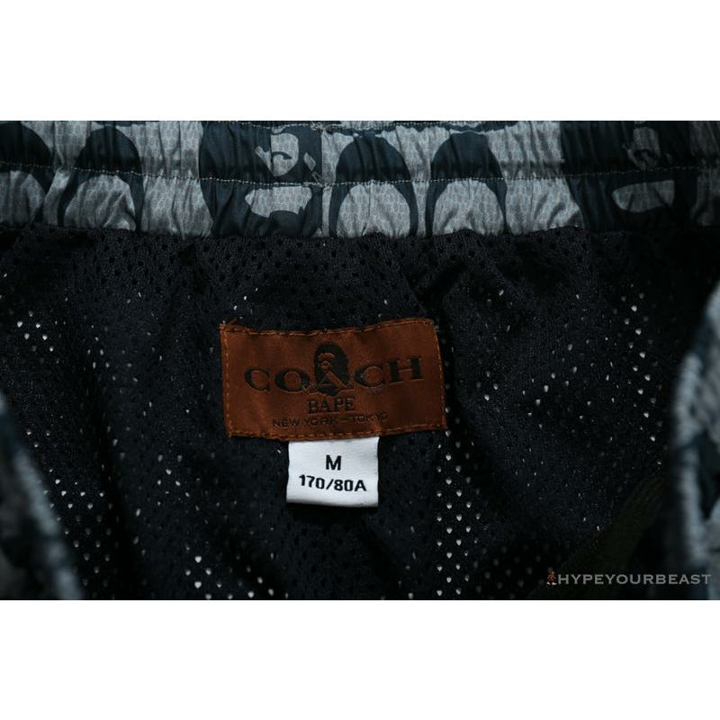 BAPE x COACH Co-Branded Grey-Blue Shorts