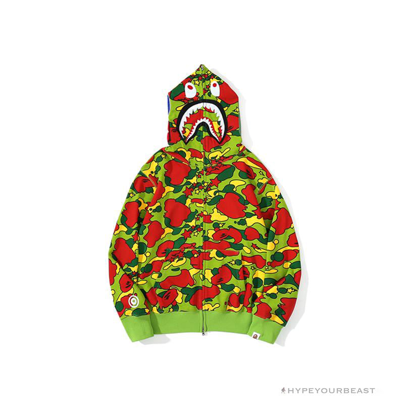 BAPE Shark Head STA Star Camouflage Hoodie 'GREEN'