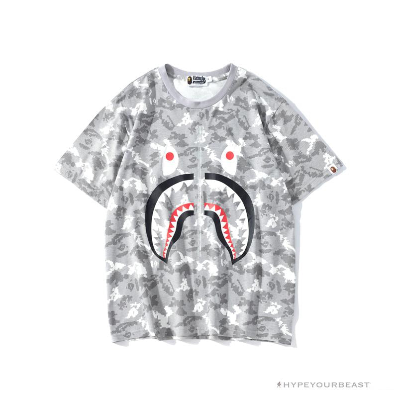 BAPE Digital Pixel Camouflage Tee Shirt 'GREY'