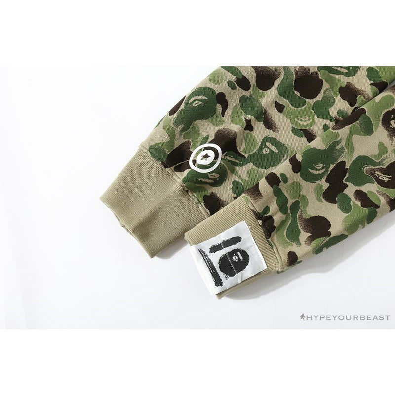 BAPE Chinese Style Ink Camouflage 10th Anniversary Limited Hoodie 'GREEN'