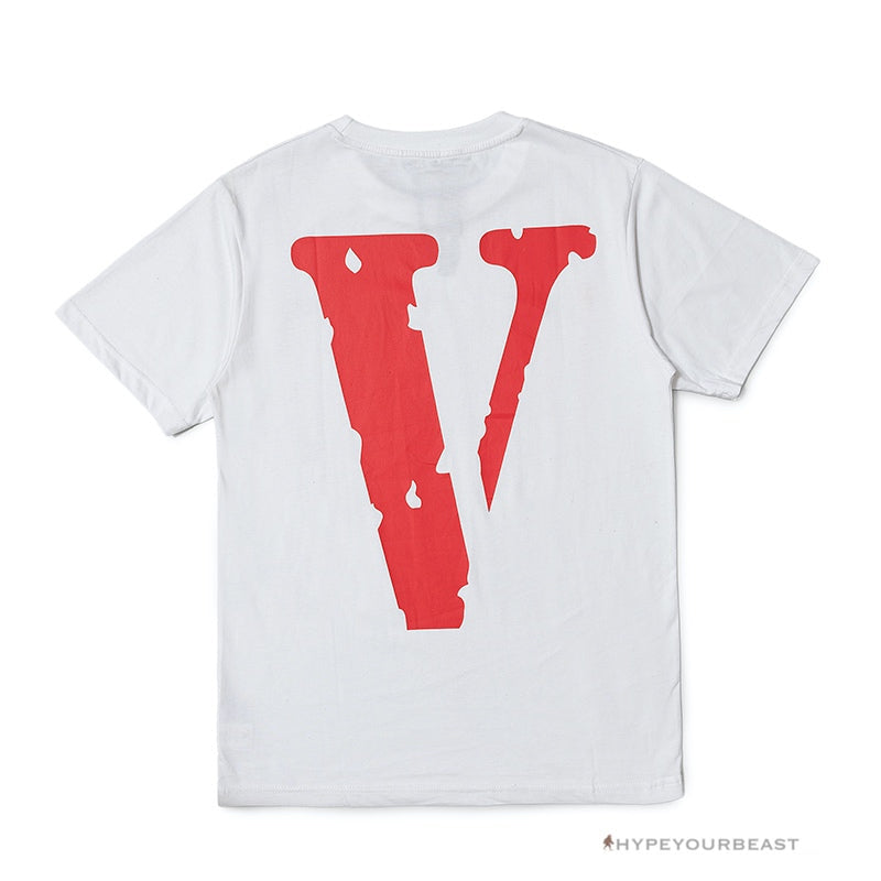 Vlone White And Red Tee Shirt