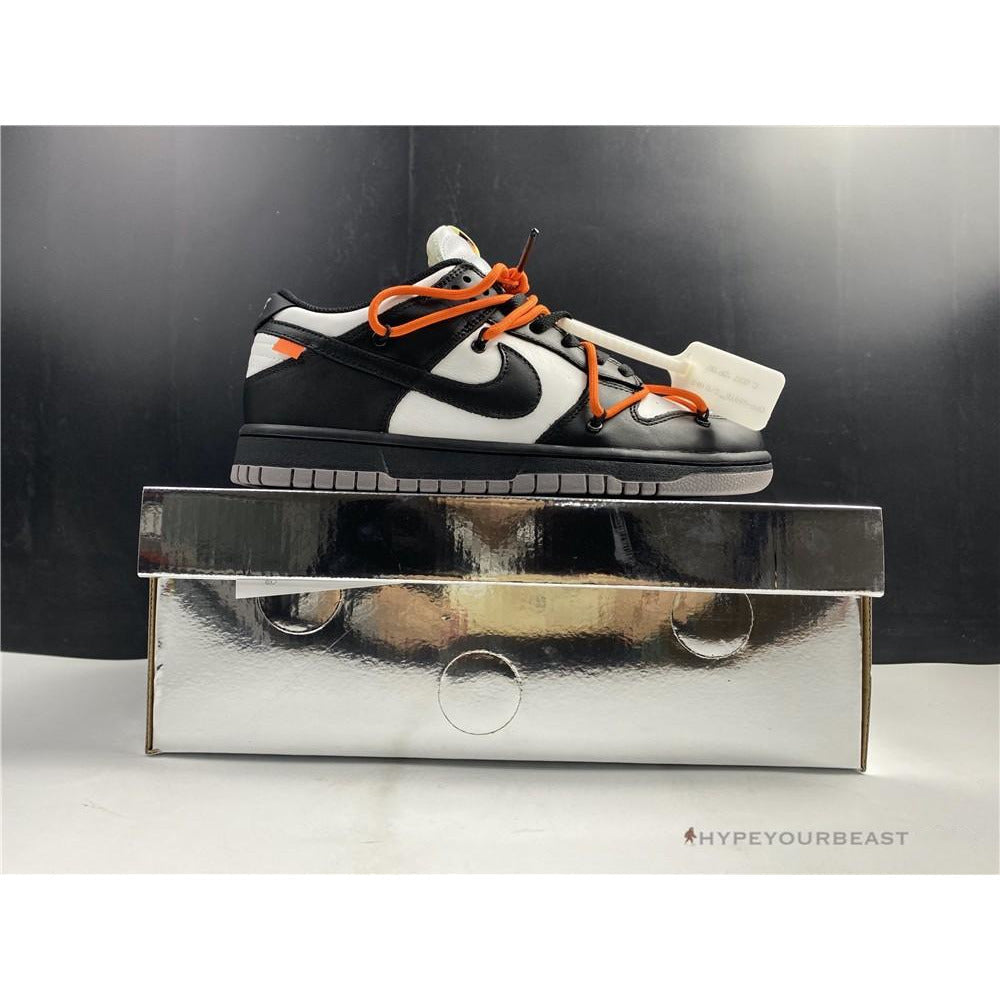 Off White X Nike Dunk Low Black Orange Lace